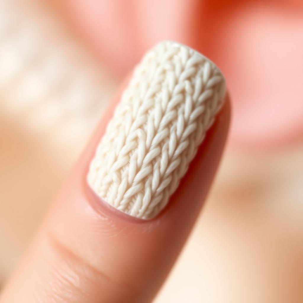 Uña con textura de tejido suéter